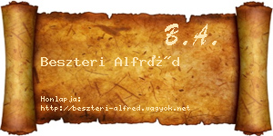 Beszteri Alfréd névjegykártya